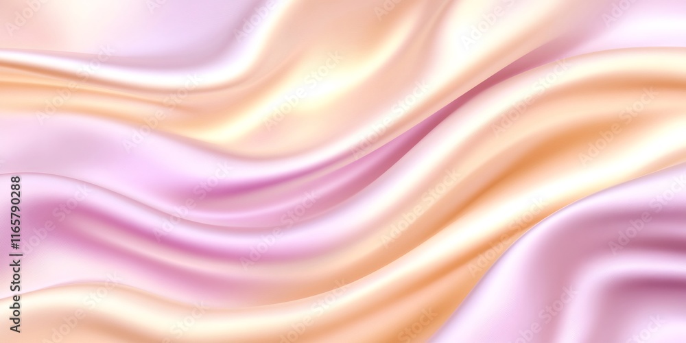 Poster smooth elegant pastel peach and mint colors flowing and creating abstract waves, ideal for backgroun