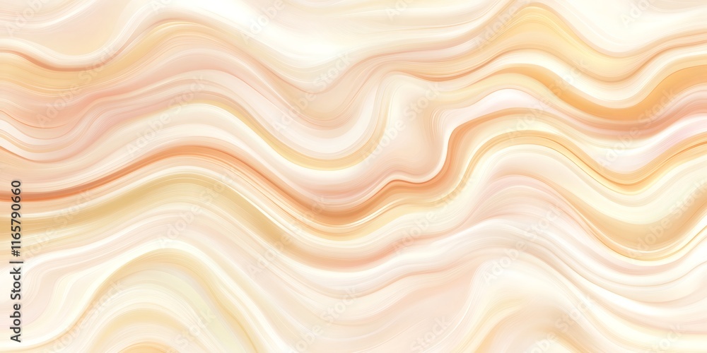 Aufkleber Smooth wavy forms in shades of warm gold and amber creating an elegant abstract background, ideal for design projects