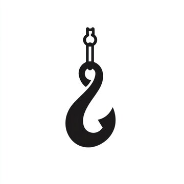recommend clip art: Black Metal Hook Lifting Equipment Illustration