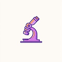 A purple and orange cartoon microscope illustration