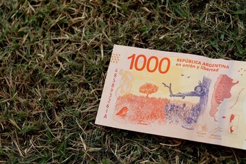 1000 pesos argentinos. Money from argentina. Official currency from Argentina. 