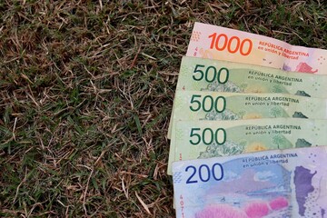 Banknotes of the Argentine Republic. Pesos Argentinos. Money from Argentina. 