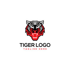 Vector tiger head, face for retro logos, with vector logo design