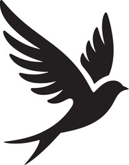 Graceful bird in flight silhouette vector EPS file. Ideal for nature-themed designs, logos, and branding. Scalable, clean, and versatile for projects.