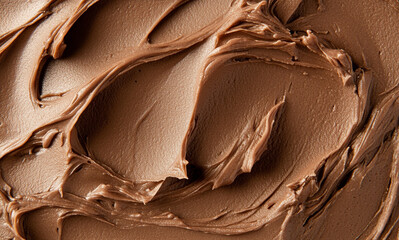 Aesthetic Close-Up of Chocolate Spread with Glossy Texture