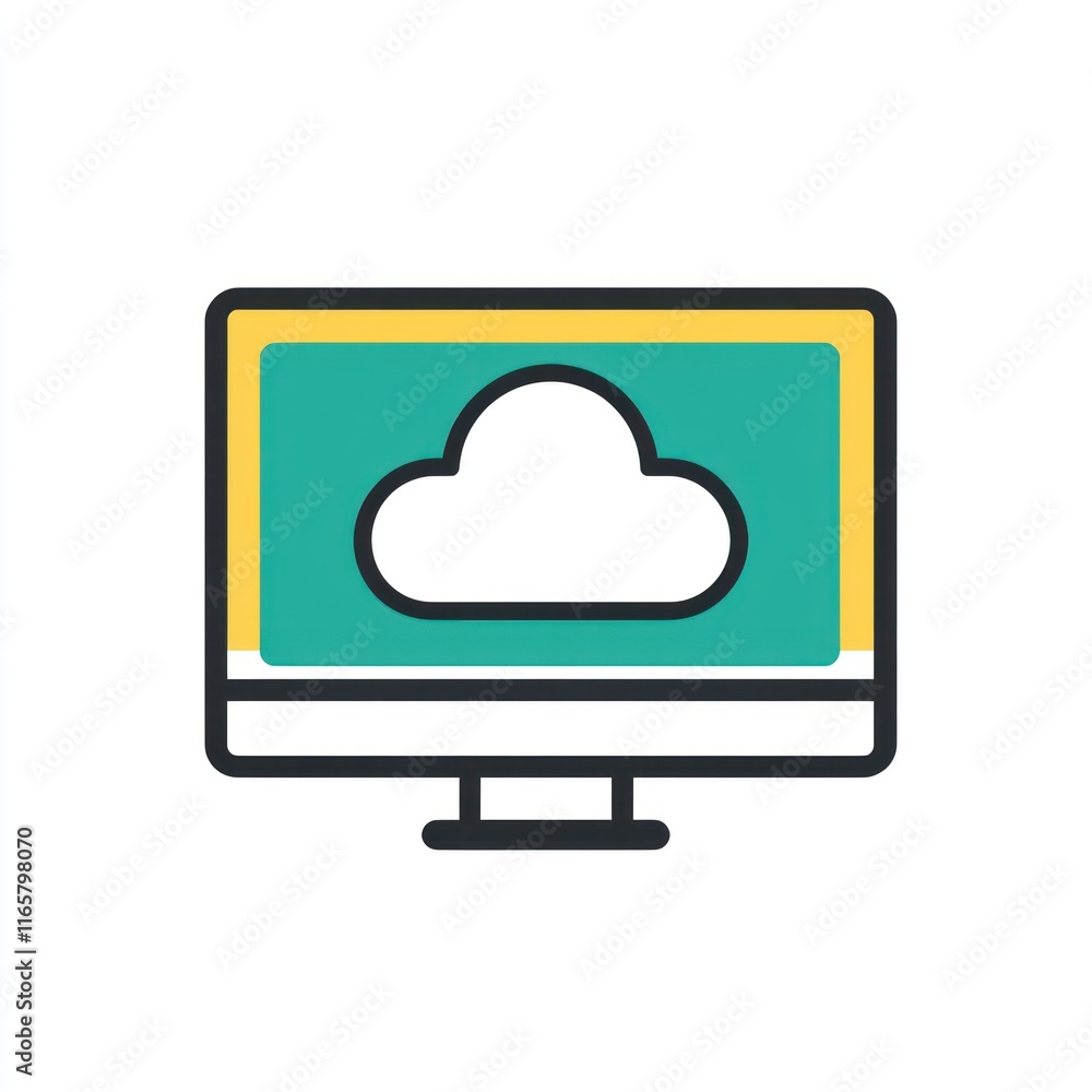 Poster cloud computing displayed on a computer screen