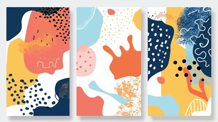 Vibrant Abstract Colorful Background Patterns Trio for Graphic Design Projects