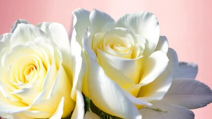 Soft video design with white roses and a survey