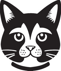 black and white cat vector