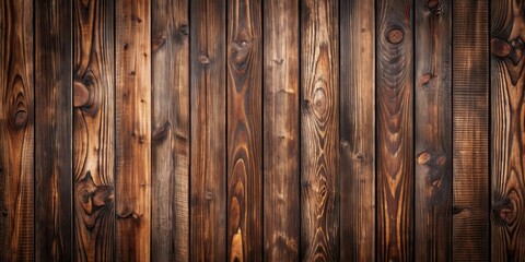 A rustic wooden texture showcasing the beauty of natural wood grain, characterized by its deep brown hues and intricate patterns.