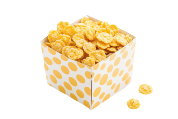 Crunchy Cornflakes Box Isolated on Transparent Background