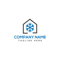 Fototapeta premium Heating Cooling Home Residential Emblem Logo Vector