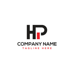 Letter HP logo design with vector template