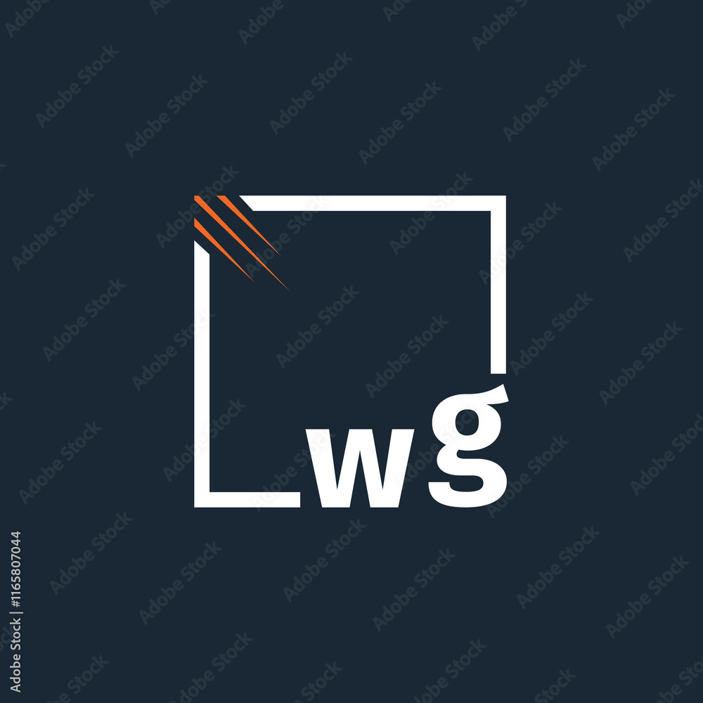Fototapete initial monogram logo with square style design.	