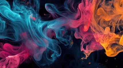Obraz premium Abstract Colorful Ink Swirls, Fluid Art