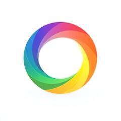Abstract Colorful Circular Rainbow Design