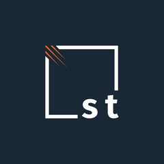 initial monogram logo with square style design.	