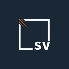 initial monogram logo with square style design.	