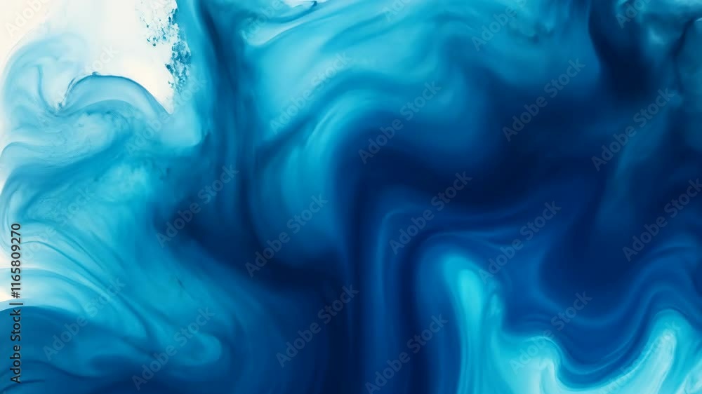 Aufkleber swirling blue abstract pattern with vibrant hues creating a dynamic visual effect in a fluid art sty