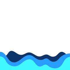 Modern Blue Wavy Shape Footer