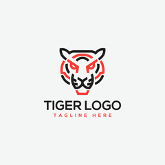 Roaring tiger logo design vector illustration
