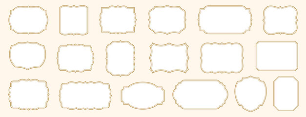 Obraz premium Ornamental label frames. Old ornate labels, decorative vintage frame and retro badge. Set of vintage label and badges shape collections. Vector illustration. .eps