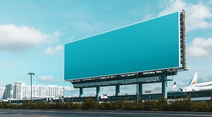 High-resolution empty billboard mockup at the airport for advertising.