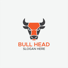 Bull head logo design. Creative bull horns symbol. Vector illustration.
