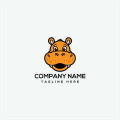 Hippo logo design with Vector Illustration design
