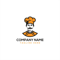 Chef logo. Cuisine, cooking icon or symbol. Vector illustration
