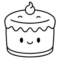 Minimalist Cake Outline Vector Art