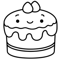 Minimalist Cake Outline Vector Art