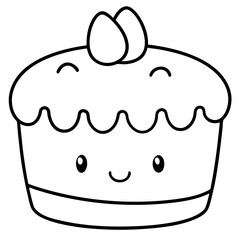 Minimalist Cake Outline Vector Art