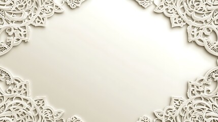 Elegant White Ornate Frame Design Background
