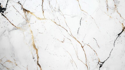 Elegant White Marble Texture with Golden and Black Veins: A Luxurious Background