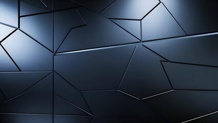Modern Metallic Polygon Pattern with Gradient Reflections and Bokeh for a Futuristic Visual Statement
