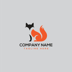 Fox logo design icon symbol vector illustration
