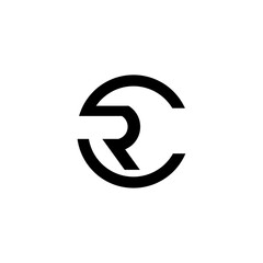 modern rc letter logo design	