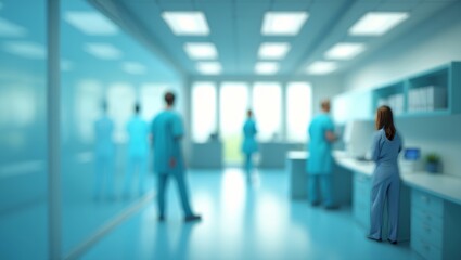 Medical office background with light blue blur