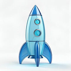 rocket ship startup launch technology icon glass