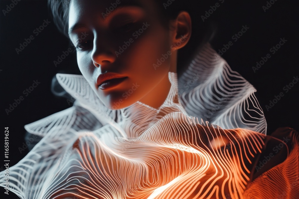 Aufkleber designer uses ai for unique clothing, showcasing vibrant patterns and intricate details in a bold se