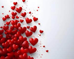 Scattered Red Hearts