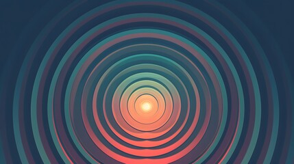 Naklejka premium Abstract concentric circles radiating light, creating a calming visual effect.