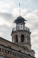 Old buildings with extraordinary architecture near Lake Kuyalnyk.