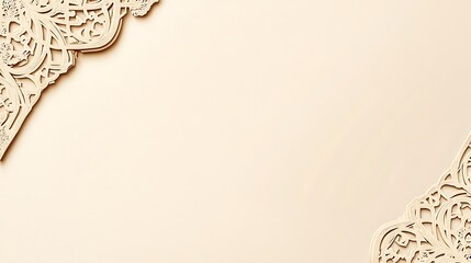 Beige Background with Intricate Corner Designs