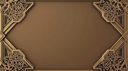 Ornate Gold Frame with Intricate Design Background