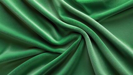 Fototapeta premium Soft green velvet fabric background with text space
