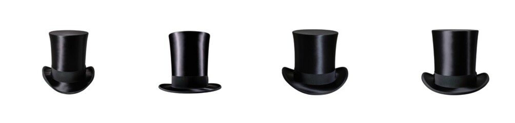 Black top hat or silk hat (png)