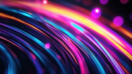 Vibrant Neon Abstract Swirls: A Symphony of Color and Light
