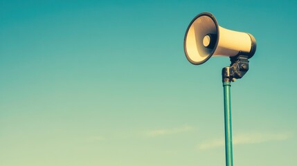 Clear Sky with Speaker on a Pole